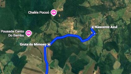 Nascente Azul e Gruta do Mimoso Localização em Bonito MS