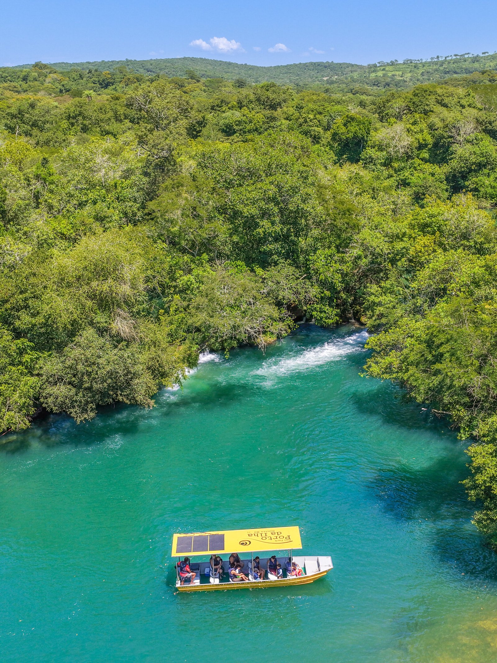 Vista aérea do Eco Park Porto da Ilha em Bonito MS