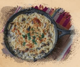 Macarrão de comitiva gratinado no Restaurante Bacuri