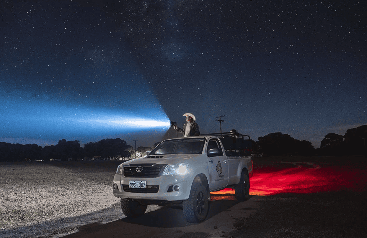 Safári noturno na Pousada Pequi no Pantanal