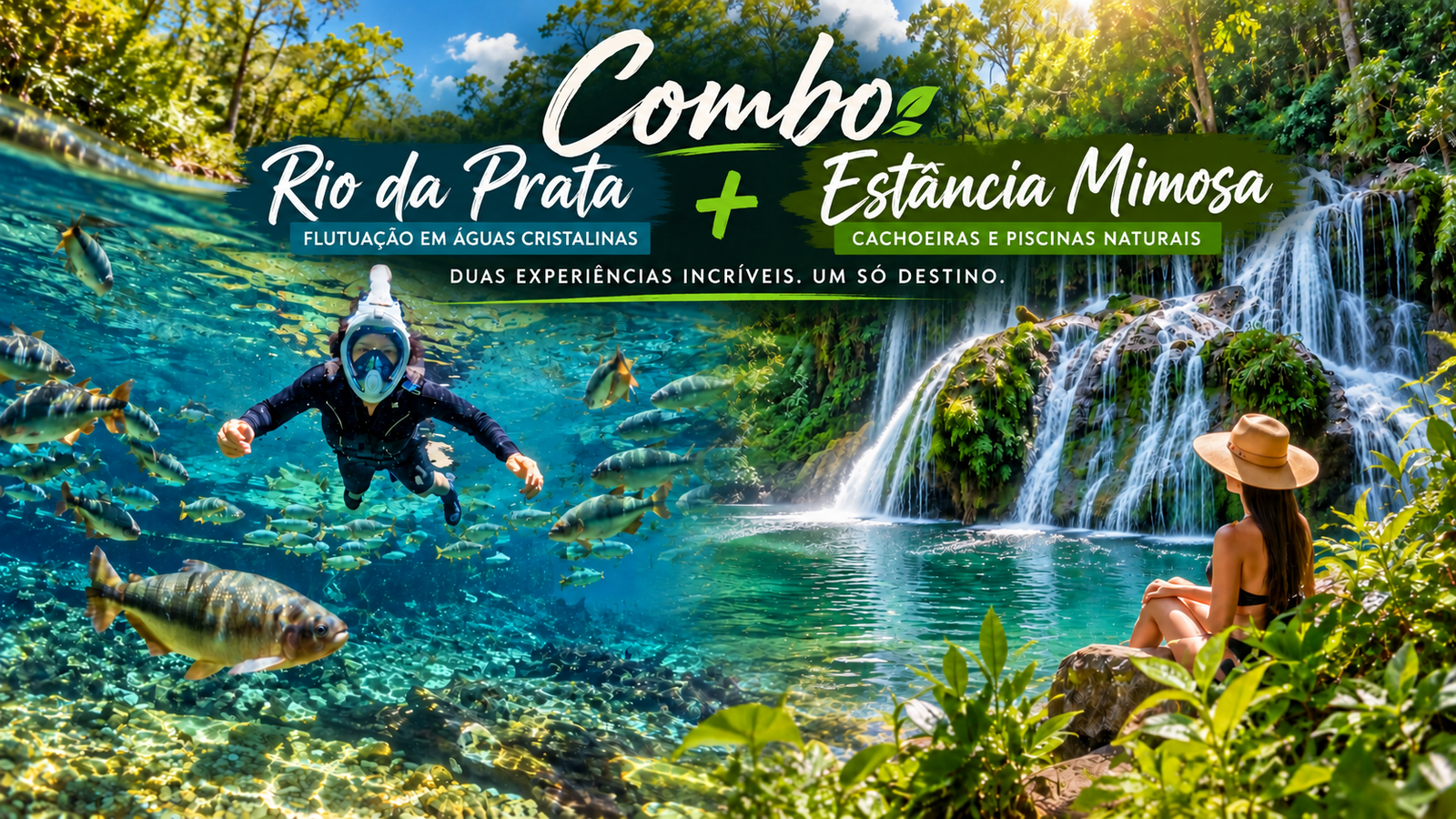 Combo Rio da Prata e Estância Mimosa em Bonito MS