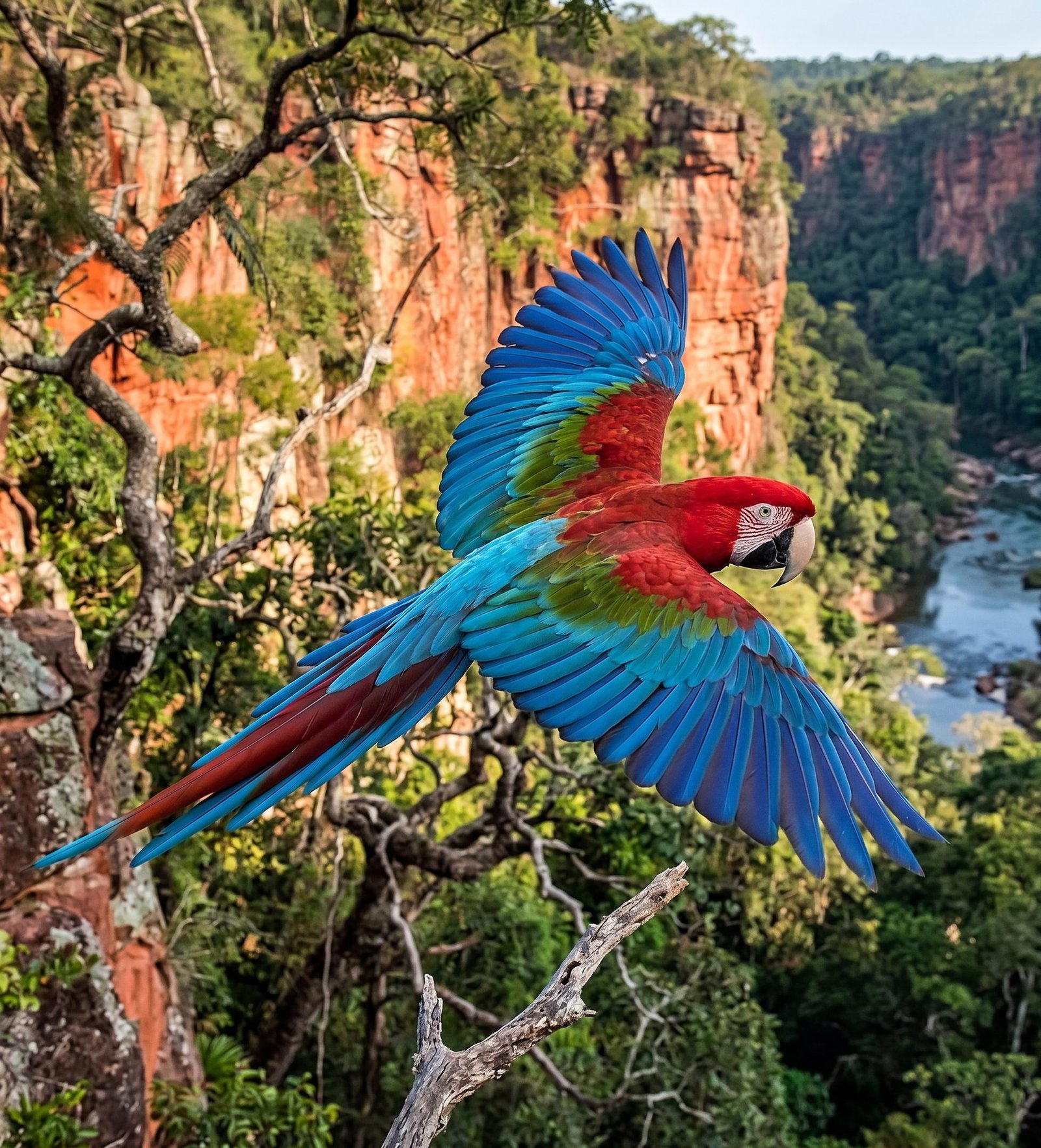 Arara-vermelha na região de Bonito e Jardim MS