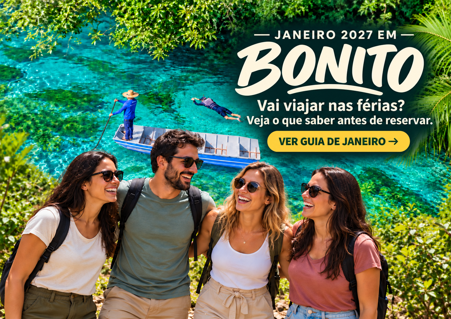 Janeiro de 2027 em Bonito MS: planeje suas férias